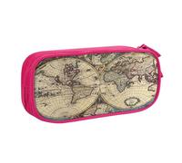 njkhbolk Organizer portatile con stampa di mappe antiche mappe del mondo, astuccio con cerniera a doppio strato di grande capacità