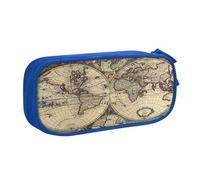 njkhbolk Organizer portatile con stampa di mappe antiche mappe del mondo, astuccio con cerniera a doppio strato di grande capacità