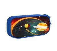 njkhbolk Portable Solar System Jupiter Saturn stampa cancelleria organizer, grande capacità doppio strato cerniera matita caso