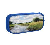 njkhbolk Portatile Ance dal fiume stampa cancelleria organizer, grande capacità doppio strato cerniera matita caso