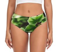 njkhbolk Slip da donna traspiranti con stampa albero fiori di edera, vita comoda senza cuciture, tutti i giorni, leggeri, nero, Large