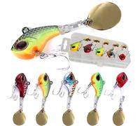 Njord Kalastus Jig Spinner Set Chatterbait Esca artificiale per crankbait | Spinner Jig Bait con testa di piombo | Pesci: pesce persico, trota, luccio, luccioperca (set da 5 14 g con scatola)