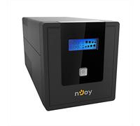 NJOY Cadu 1000 Gruppo di Continuità 1000VA 600 Watt, Line Interactive, Display LCD, AVR, HID USB, Protezione LAN 1Gb/s, 4 Uscite Schuko, Software per Gestione UPS, 2 Batterie 12V-7Ah