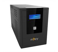 NJOY Cadu 2000 Gruppo di Continuità 2000VA 1200 Watt, Line Interactive, Display LCD, AVR, HID USB, Protezione LAN 1Gb/s, 4 Uscite Schuko, Software per Gestione UPS, 2 Batterie 12V-9Ah
