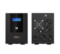 NJOY Cadu 2000 Gruppo di Continuità 2000VA 1200 Watt, Line Interactive, Display LCD, AVR, HID USB, Protezione LAN 1Gb/s, 4 Uscite Schuko, Software per Gestione UPS, 2 Batterie 12V-9Ah