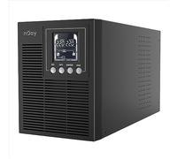 NJOY Echo Pro 1000 Gruppo di Continuità Server 1000VA 800 Watt Con Ventole Silenziate, Doppia Conversione Online Onda Sinusoidale Pura, 3 Uscite Schuko, USB, RS232, EPO, 2 Batterie - Garanzia 3 Anni