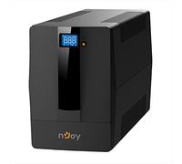 nJoy Horus Plus 1000VA Gruppo di Continuità 600 Watt, Line Interactive, Onda Sinusoidale Simulata, Display LCD, Touch Screen, AVR, USB, 4 Uscite Shuko, Rj11 RJ45 In/Out, 2 Batterie - Garanzia 3 Anni