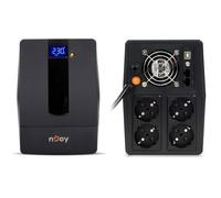 NJOY Horus Plus 1500 Gruppo di Continuità 1500VA 900 Watt, Line Interactive, Display LCD Touch Screen, AVR, USB, 4 Uscite Schuko, Protezione Lan RJ45, Software per Gestione UPS, 2 Batterie 12V-9Ah