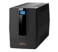 NJOY Horus Plus 2000 Gruppo di Continuità 2000VA 1200 Watt, Line Interactive, Display LCD Touch Screen, AVR, USB, 4 Uscite Schuko, Protezione Lan RJ45, Software per Gestione UPS, 2 Batterie 12V-9Ah