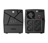 NJOY Keen 1000 Gruppo di Continuità 1000VA 600W | Protezione Blackout e Sbalzi di Tensione | Line Interactive AVR | UPS per PC Modem Router Videosorveglianza | Software Gestione | 4 Uscite Schuko