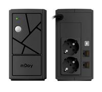 NJOY Keen 600 Gruppo di Continuità 600VA 360W | Protezione Blackout e Sbalzi di Tensione | Line Interactive AVR | UPS per PC Modem Router Videosorveglianza | Software Gestione | 2 Uscite Schuko