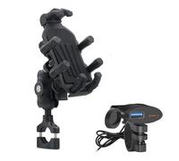 Njprmbq Supporto Per Cellulare In Lega Di Alluminio Per Motocicletta Per Specchietto Retrovisore Per Navigazione Maniglia Antivibrazione Per Bici piastra di navigazione GPS Staffa(A1C)