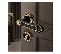 NJRPWAUNK Serratura for Porta Interna in Stile Cinese, Serratura for in Ottone retrò, Maniglia for in Legno, silenziosa, for della Camera(Black Brass)