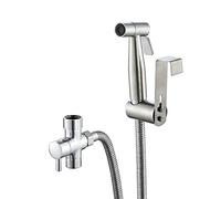 NJRPWAUNK Spruzzatore for WC Freddo Singolo in Acciaio Inossidabile Spazzolato, ugello Quadrato Argento, spruzzatore Shattaf Ideale for l'igiene Personale e for vasino