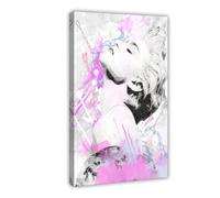 NJTYDG Poster con Madonna True Blue, design originale, su tela, decorazione per camera da letto, ufficio, camera da letto, regalo, dimensione: 40 x 60 cm