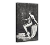 NJTYDG Ziegfeld - Poster vintage su tela, motivo: ragazza seduta con uno specchio, decorazione per camera da letto, ufficio, camera da letto, regalo, 30 x 45 cm