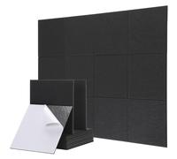 NK 12 Pannelli Acustici Autoadesivi 30x30 cm, Pannelli Fonoassorbenti da Parete, Assorbitori Acustici ad Alta Densità, Trattamento Acustico per Studio, Gaming, Ufficio e Casa, Nero