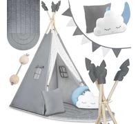 Nukido, TEEPEE Tenda per Bambini con Ghirlanda Cuscino Grande Tappetino Stabilizzatore