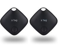 NK Air Tag Smart Pack 1 - Localizzatore compatibile con Apple, localizzatore di oggetti, Bluetooth (Android non funziona) auto, portafoglio, valigie, bambini, confezione da 2 (colore: nero)