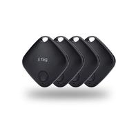 NK Air Tag Smart Pack 4 - Localizzatore compatibile con Apple, localizzatore di oggetti, Bluetooth (Android non funziona) auto, portafoglio, valigie, bambini, confezione da 4 pezzi (nero)