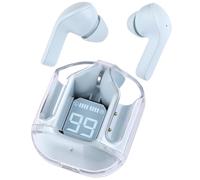 NK Auricolari Bluetooth TWS - Display LED, custodia in silicone, fino a 15 ore di utilizzo + cordino, colore: blu