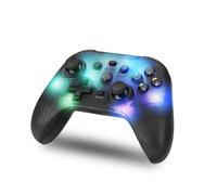 NK Controller Switch Wireless- LED RGB regolabile, Compatibile con Switch/PC/Android/iOS, Funzione Turbo, Macro, Bluetooth, 6-Axis, 4 modalità di Vibrazione - Nero (include supporto per smartphone)