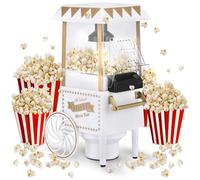NK Macchina per Popcorn Retro 1.200W ad Aria Calda - Macchina Pop Corn Elettrica Senza Olio, 0.3L, Pronta in 2 Minuti, Design Vintage Compatto per Casa (Bianco)
