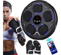 NK NK-DO350019, Macchina da Boxe Interattiva con LED e Bluetooth Unisex Adulto, Nero, Estándar