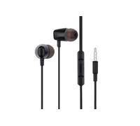 NK NK-FA340053 - Cuffie con cavo, jack 3,5 mm, con microfono, controllo del volume, 1,2 m, leggere 13 g, colore: nero