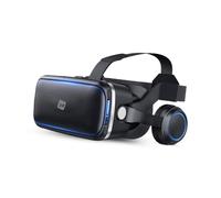 NK Occhiali 3D VR per Smartphone - Visore Intelligenti di Realtà Virtuale con Audio per Smartphone tra 4,7" - 6,53", Angolo Visione 90 - 100º, Rotazione 360°, Obiettivo e Pupilla Regolabile - Nero
