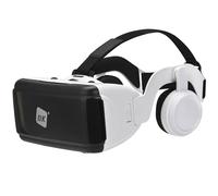 NK Occhiali Intelligenti VR con Cuffie - Realtà Virtuale 3D con Audio per Smartphone da 4,7" a 6,53", Angolo di Visione 90-100°, Giro di 360°, Obiettivo e Pupilla Regolabile - Bianco