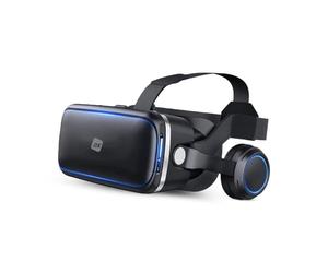 NK Occhiali 3D VR per Smartphone - Visore Intelligenti di Realtà Virtuale con Audio per Smartphone tra 4,7" - 6,53", Angolo Visione 90 - 100º, Rotazione 360°, Obiettivo e Pupilla Regolabile - Nero