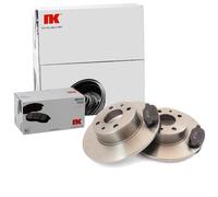 NK Set Dischi Freno Pieno Posteriore + Pastiglie Freno per Peugeot 207 Cc 2008 I