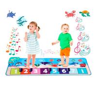 NK Tappetino Musicale per Bambini con 8 Suoni Marini LED - Gioco Regali Bambino 3 4 5 annos, Tappeto Pianoforte Musicale Montessori, Regalo Natale e Compleanno, Funzione Record/Playback (110x36cm)