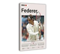 NKALFGH Poster su tela con Roger Federer, decorazione per camera da letto, paesaggio decorativo, idea regalo, 20 x 30 cm