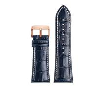 NKCVEZBW Cinturino for orologio in pelle di vacchetta a strati da 19, 21 e 22 mm, blu scuro, compatibile con Longines L29094920, cinturino for polso(Blue pin rose,20mm)