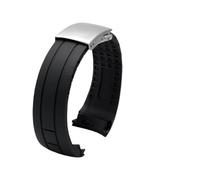 NKCVEZBW Cinturino in Gomma siliconica con estremità Curva Compatibile con Mido M005 Series M005.614/430 Helmsman Tissot T035 Citizen Sky Eagle Strap 22mm 23mm(Black-Silver,23mm)