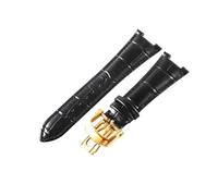 NKCVEZBW Compatibile con Cinturini Patek Philippe con Cinturino in Pelle di Mucca Nautilus Serie 5712G 5711 tacca 13 Cinturino da 25 mm(Black-GD-Z21)