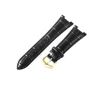 NKCVEZBW Compatibile con Cinturini Patek Philippe con Cinturino in Pelle di Mucca Nautilus Serie 5712G 5711 tacca 13 Cinturino da 25 mm(Black-GD-K20)