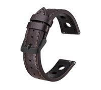 NKCVEZBW Compatibile con cinturino in pelle for orologio BISONSTRAP Rally da 18 mm, 20 mm e 22 mm, alla moda, compatibile con gli uomini, sostituisce i cinturini tradizionali.(Dark Brown-Black,18mm)