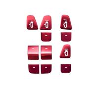 NKCVEZBW Compatibile con Tesla Model 3 2017-2020, Pannello di Protezione for Pulsanti dei finestrini, Adesivo Decorativo for Interni Auto in Lega di Alluminio for Model 3(Red)