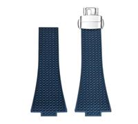 NKCVEZBW Compatibile con Tissot PRX Series Super Player Convex Men Fluoro Rubber Quick Release Butterfly Buckle Watch Band Accessories 12mm(Royal blue Clasp,11mm)