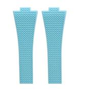 NKCVEZBW Compatibile con Tissot PRX Series Super Player Convex Men Fluoro Rubber Quick Release Butterfly Buckle Watch Band Accessories 12mm(Light blue No buckle,11mm)