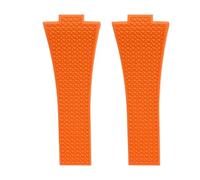 NKCVEZBW Compatibile con Tissot PRX Series Super Player Convex Men Fluoro Rubber Quick Release Butterfly Buckle Watch Band Accessories 12mm(Orange No buckle,12mm)