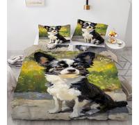 NKDYVB Cane Chihuahua Set copripiumino con stampa 3D, per letto matrimoniale, per adolescenti, camera da letto, con stampa Cane carino, in morbida microfibra, con 2 federe