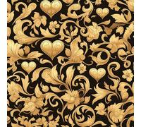 NKDYVB Fiore di Damasco Carta da parati autoadesiva e rimovibile Fiore damascato nero e oro Carta adesiva per pareti decorative della camera da letto e della casa 45cm x 600cm