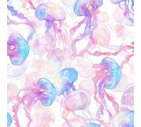 NKDYVB Meduse rosa da favola Carta da parati staccabile e attaccabile Meduse di fantasia 45cm x 300cm Carta da parati autoadesiva Contact Paper per la decorazione dei mobili della camera da letto
