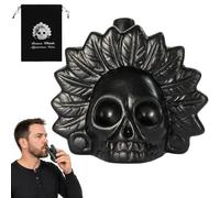 NKFBEV Aztec Death Whistle, 125 dB urlando Aztec Death Whistle, fischietti da guerra azteca con tasca a cordoncino inclusa, suono umano autentico, per Halloween e il giorno dei morti (C)