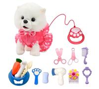 NKFBEV Cane interattivo giocattolo per bambini, realistico, cane, giocattolo per bambini, giocattoli per cani che camminano e abbaiano al guinzaglio, cani robot peluche interattivo per ragazze e