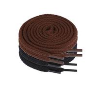 NKlaus 2 paia di lacci da 120 cm, rotondi, marrone e nero, 100% cotone, diametro 0,5 cm, resistenti e antistrappo, per scarpe da ginnastica, scarpe casual, scarpe sportive